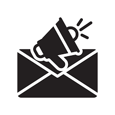Icon showing an envelope with a megaphone for email promotion services