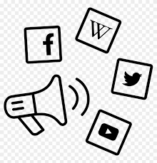 social media icons and megaphone illustration